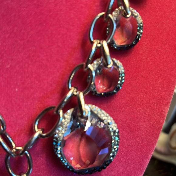 Hot Authentic Swarovski Glam Collar Necklace in ombré Blue.$1200 +$260 earrings - Picture 7 of 15